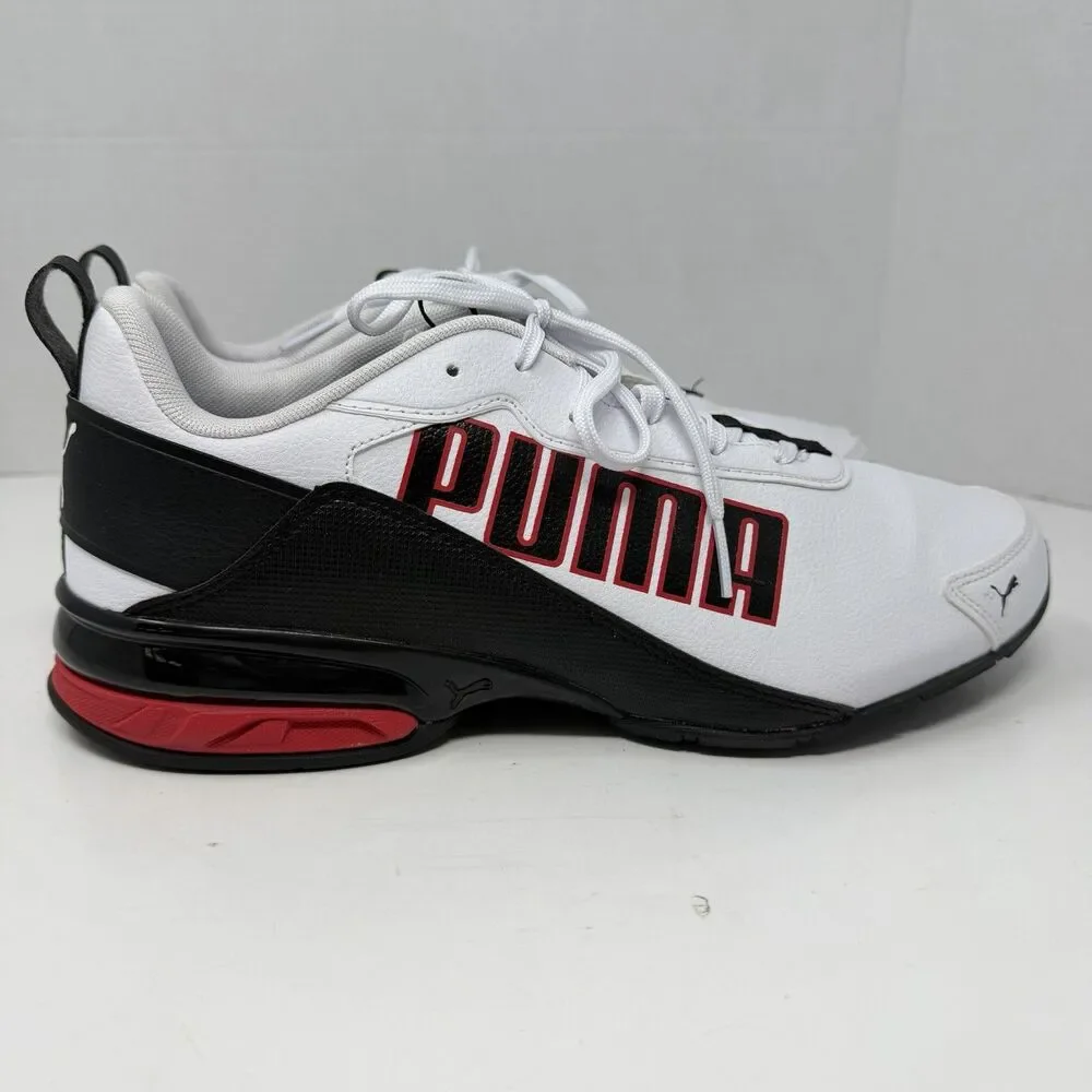 Puma Shoes Mens Sz 9.5 White Black Red SoftFoam+ ArchTec Sneakers 309941-04 1D4